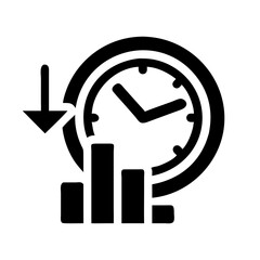 Lead Time Reduction Icon Black fill Style
 