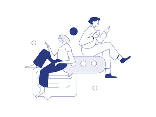 Communicate with consultants flat vector character concept operation hand drawn illustration
