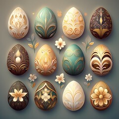 Fototapeta premium set of easter eggs