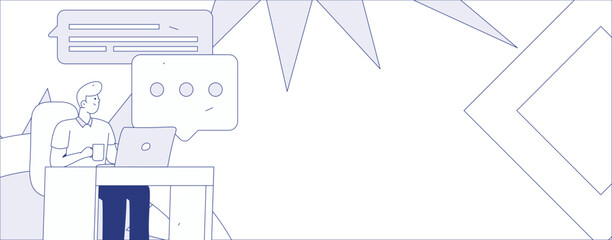 Communicate with consultants flat vector character concept operation hand drawn illustration
