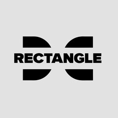 Abstract design featuring geometric shapes and typography in a minimalist black and white layout.