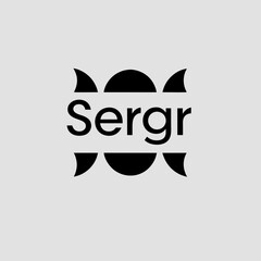 A stylized wordmark showcases a clean font encased by geometric shapes on a soft gray canvas.