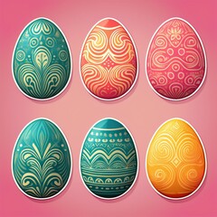 Fototapeta premium set of easter eggs 