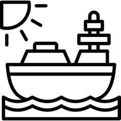 Boat line icon