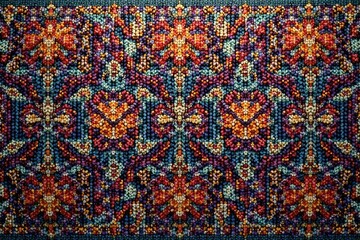 Naklejka premium Intricate woven tapestry, rich colors, seamless repeat, repeat, textile