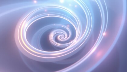 Obraz premium Radiant Curves: An Abstract Rendering of Light Trails in Gentle Hues and Spiraling Motion
