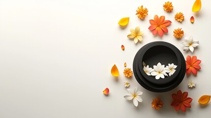 Minimalistic Onam Festival Poster with Floral Elements