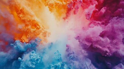 Fototapeta premium Vibrant Holi Powders Abstract Art