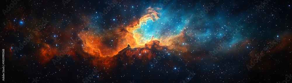 Wall mural colorful celestial nebula in deep space.