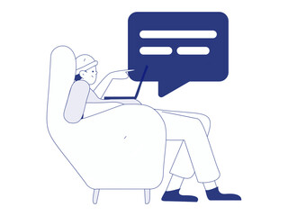 Communicate with consultants flat vector character concept operation hand drawn illustration
