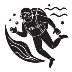 scuba-diver exploring underwater