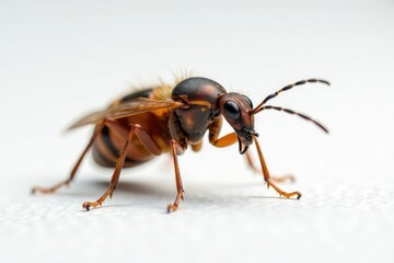 Close-up of single insect on pure white backdrop, isolated, animal