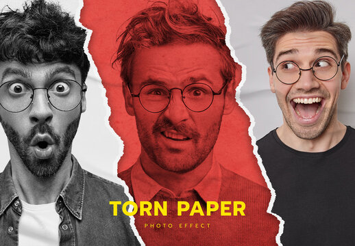Torn Paper Photo Effect Template