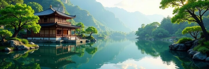 Serene backwaters, lush greenery, opulent palace , exploration, palace