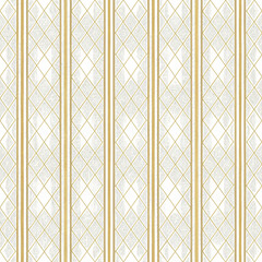 Elegant geometric pattern with diamonds and lines in gold and white background