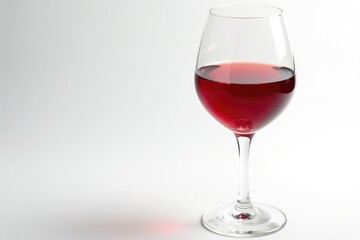 Rich red wine in glass, pristine white backdrop, white, isolated, wine bottle