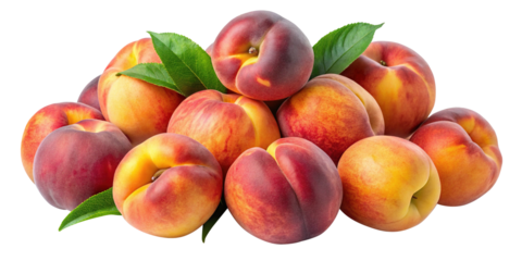 A lovely arrangement of delicious peaches with vibrant colors on a Trensprent  Background png
