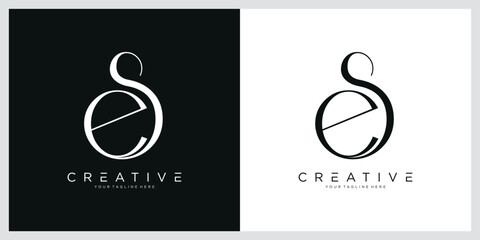 ES or SE letter vector logo template