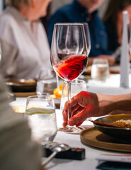 Elegant Dinner with Red Wine