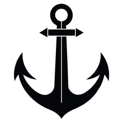 anchor silhouette icon on white background
