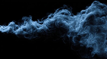 Obraz premium Ghostly mist flows gracefully against a deep black background with ultra realistic details and cinematic lighting effects