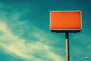 Empty billboard against a partly cloudy sky
