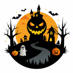 halloween background with pumpkin