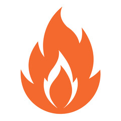 vector fire icon on white background
