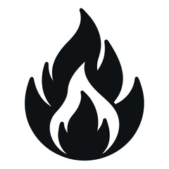 vector fire silhouette icon on white background