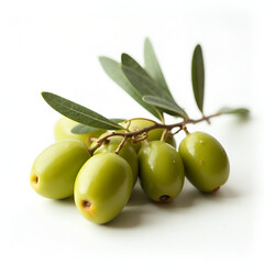 green olives with leaves