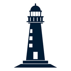 lighthouse silhouette icon on white background