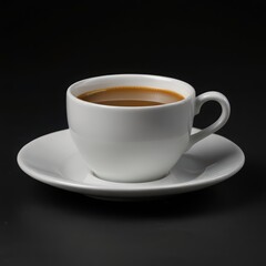 A cup of coffee on a saucer, coffee cup, coffee drink, white cup, coffee break, caffeine