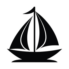 sailing ship isolated vector silhouette icon on white background