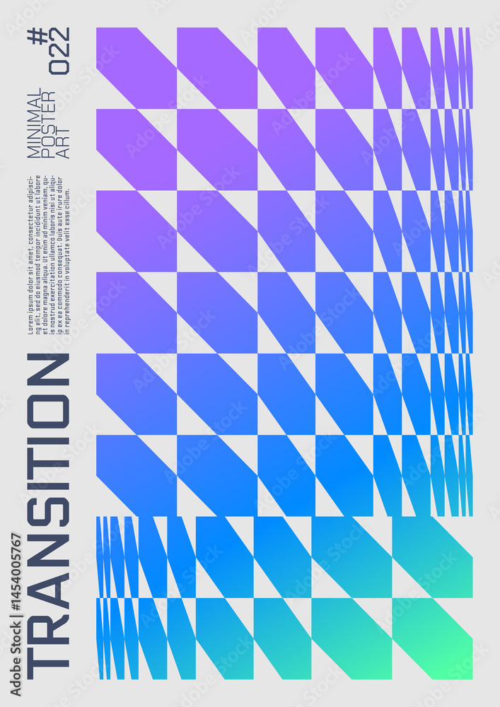 Poster modern abstract poster, raster version of high quality and resolution, artwork with geometric postmo