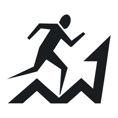 running man vector isolation of silhouette icon on white background