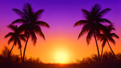 Serene sunset paradise