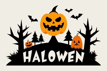 halloween background with pumpkin