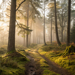 Obraz premium morning in the forest