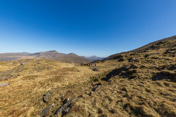 Trail on the cricular route of Moel Hebog, Beddgelert, Snowdonia national park