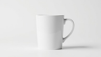 Fototapeta premium Classic white mug, isolated on pure white background, simple, ceramic