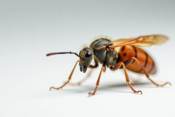 Close-up of single insect on pure white backdrop, termite, insect