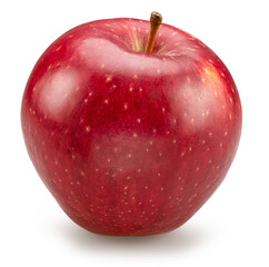 Ripe perfect red apple on white background. File contains clipping path.