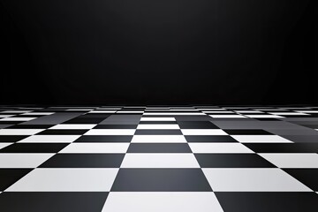 Checkered Floor in Dark Room