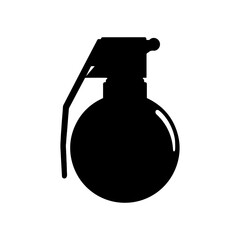 Black round silhouette grenade vector flat illustration design.