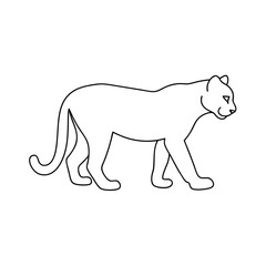 Simple outline drawing of a walking cougar or mountain lion representing wildlife or animal illustration