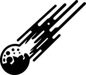 Meteor isolated on white background