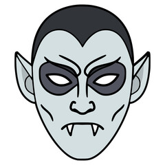 vampire mask party carnival celebration birthday halloween flat color vector illustration template design