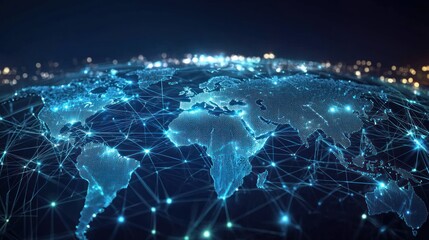 Global social media network concept with digital connections around the world