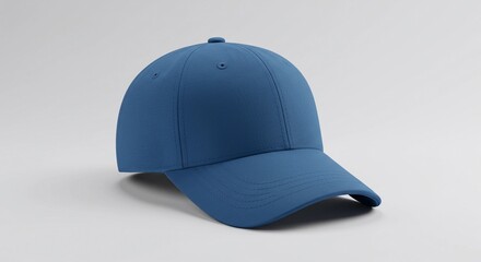 Plain Blue Baseball Cap on White Background