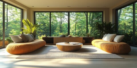 Fototapeta premium Tranquil living room with natural light